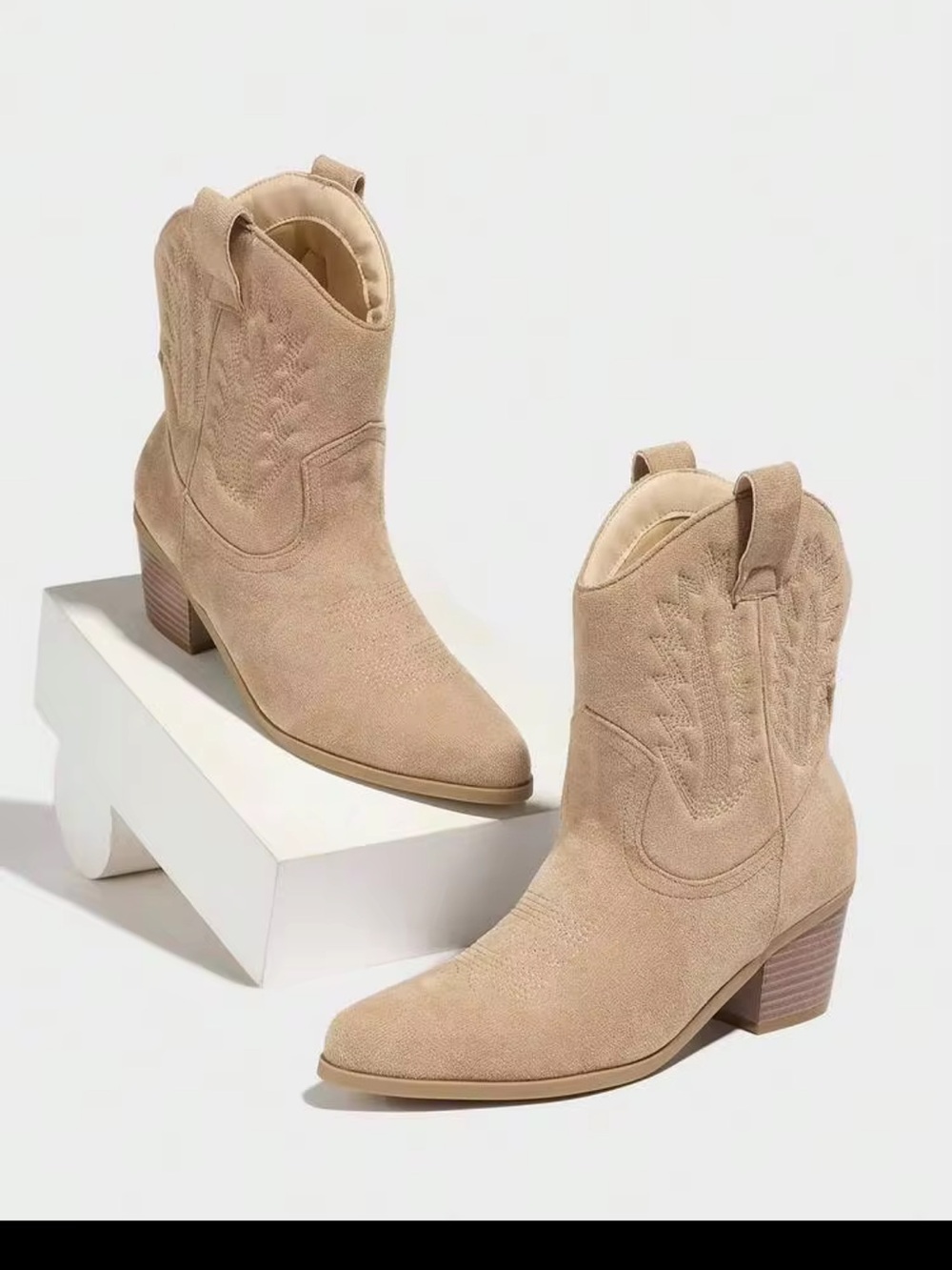 New! Cowboy Cowgirl Boots Boho Beige Size 7 New from SHEIN - Picture 2 of 5